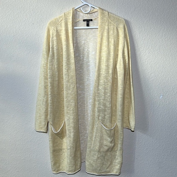 Eileen Fisher Organic Cotton Linen Slub Long Cardigan - Picture 5 of 9